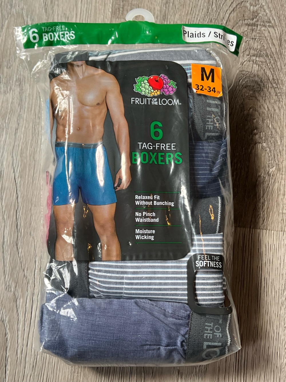 Fruit of the Loom Men’s Tag-Free Boxer Briefs - 6 Pack Size M (NWT)